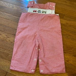 Little English Christmas Smocked Train Longall